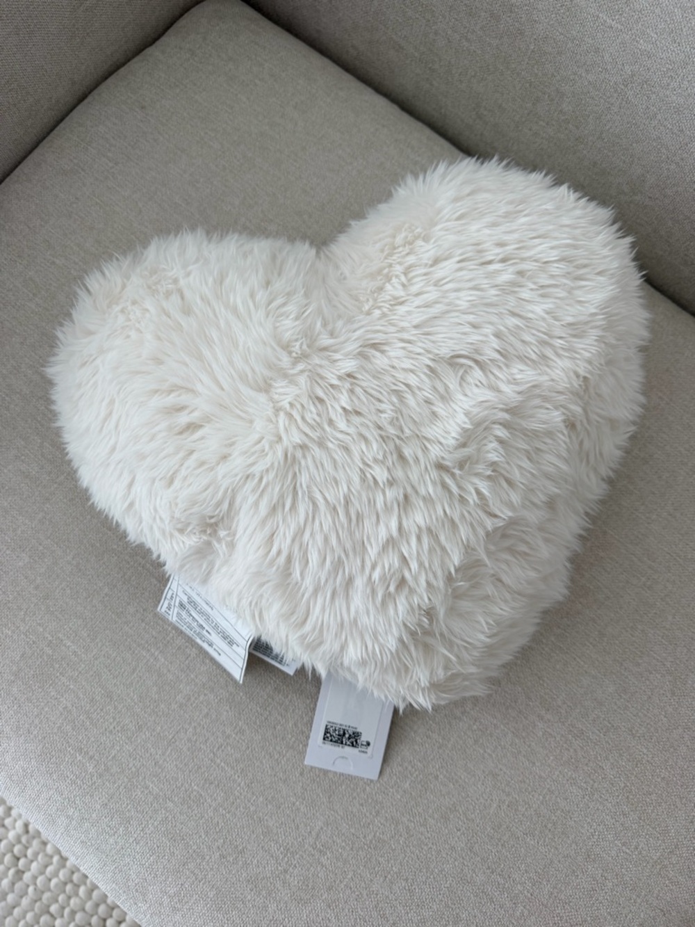 H&M Cream Heart Accent Pillow